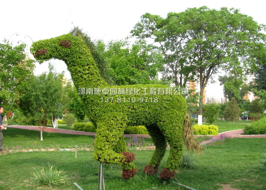 五色草造型奔马