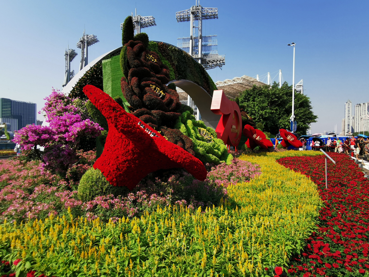 五色草造型,立体花坛,绿雕