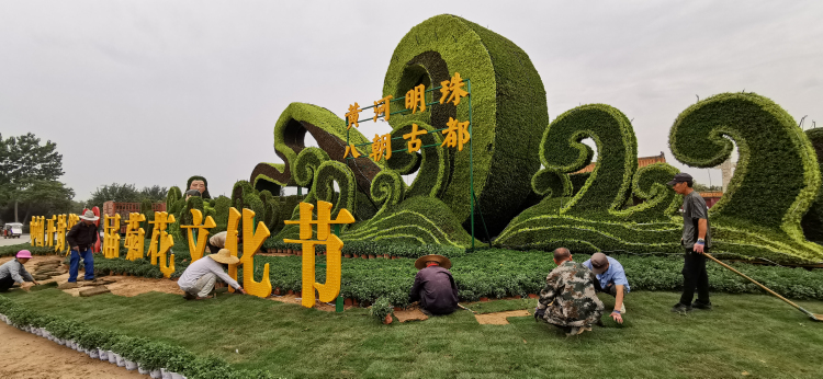 庆祝中国***成立100周年立体花坛